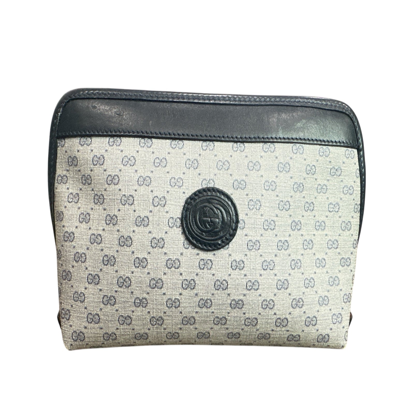 GUCCI Navy Blue Micro GG Pattern Pouch - Clairely Amazing