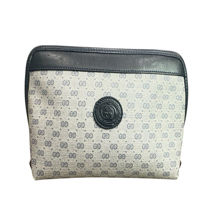 GUCCI Navy Blue Micro GG Pattern Pouch - Clairely Amazing