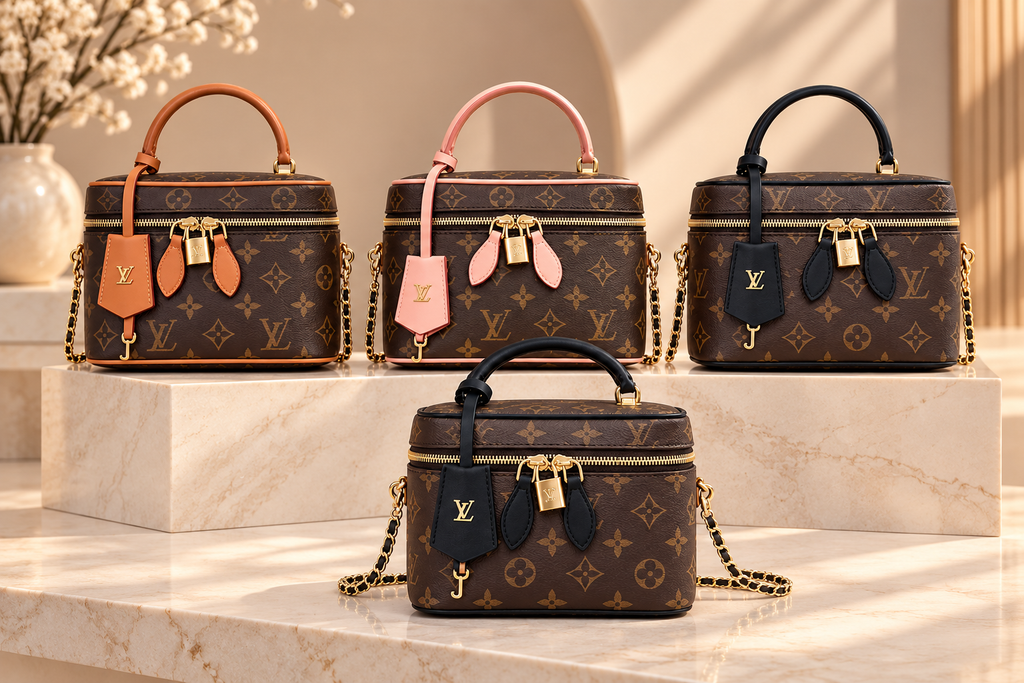 👑Fashion Monogram Vanity Crossbody Bag with Top Handle & Chain Strap