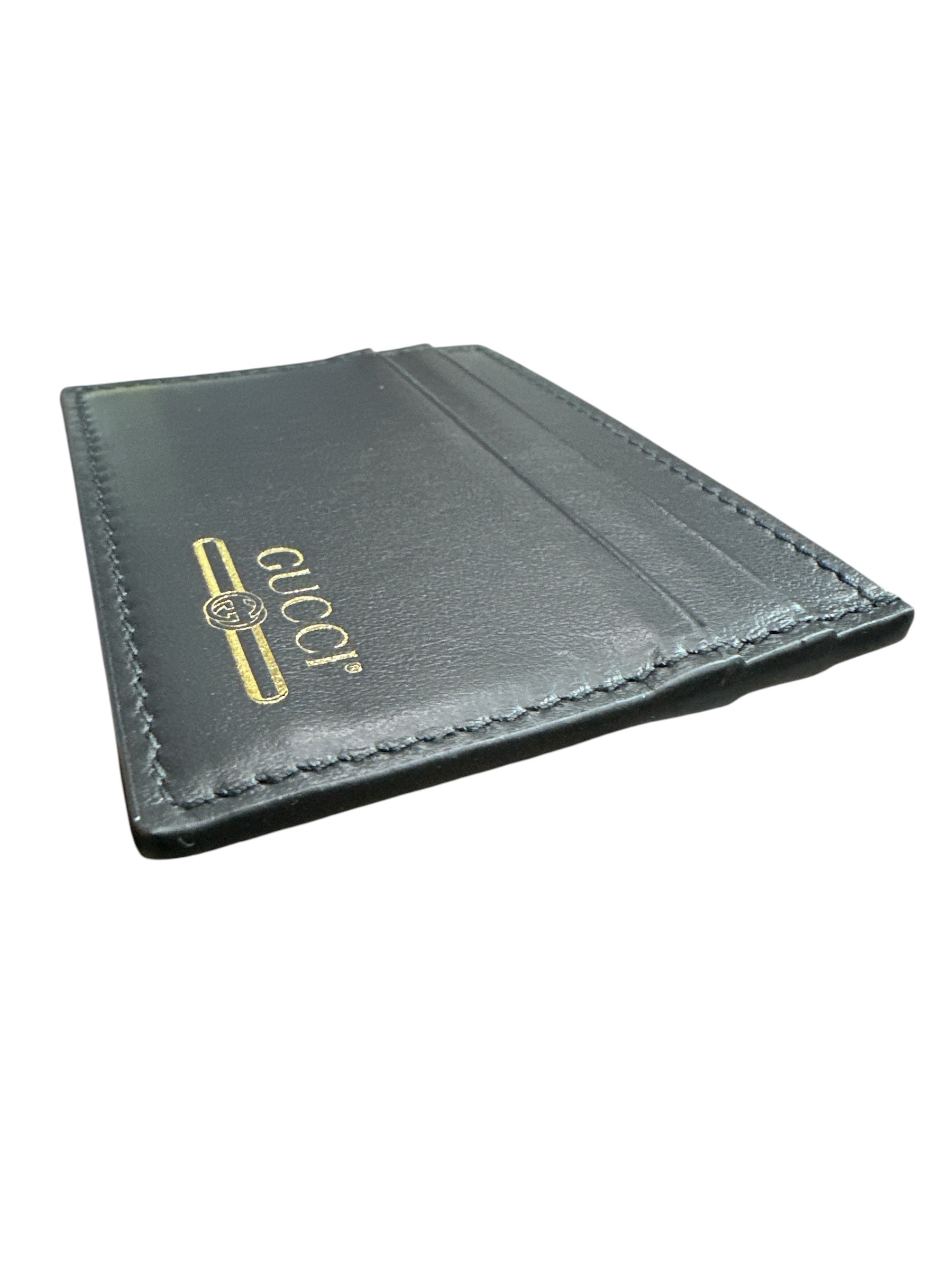 Gucci Black & Gold 4-slot Card Holder - Clairely Amazing