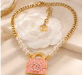 👑 Pearl & Handbag Charm Jewelry – Necklaces & Earrings | Pink & White