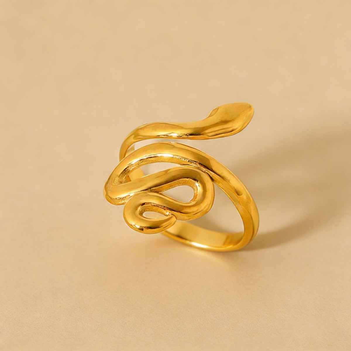 👑Adjustable Snake Wrap Ring – Stainless Steel | Gold & Silver
