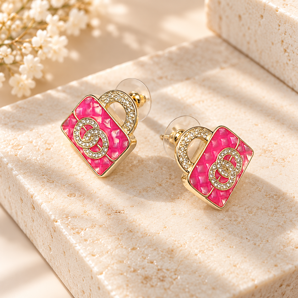 👑 Pearl & Handbag Charm Jewelry – Necklaces & Earrings | Pink & White