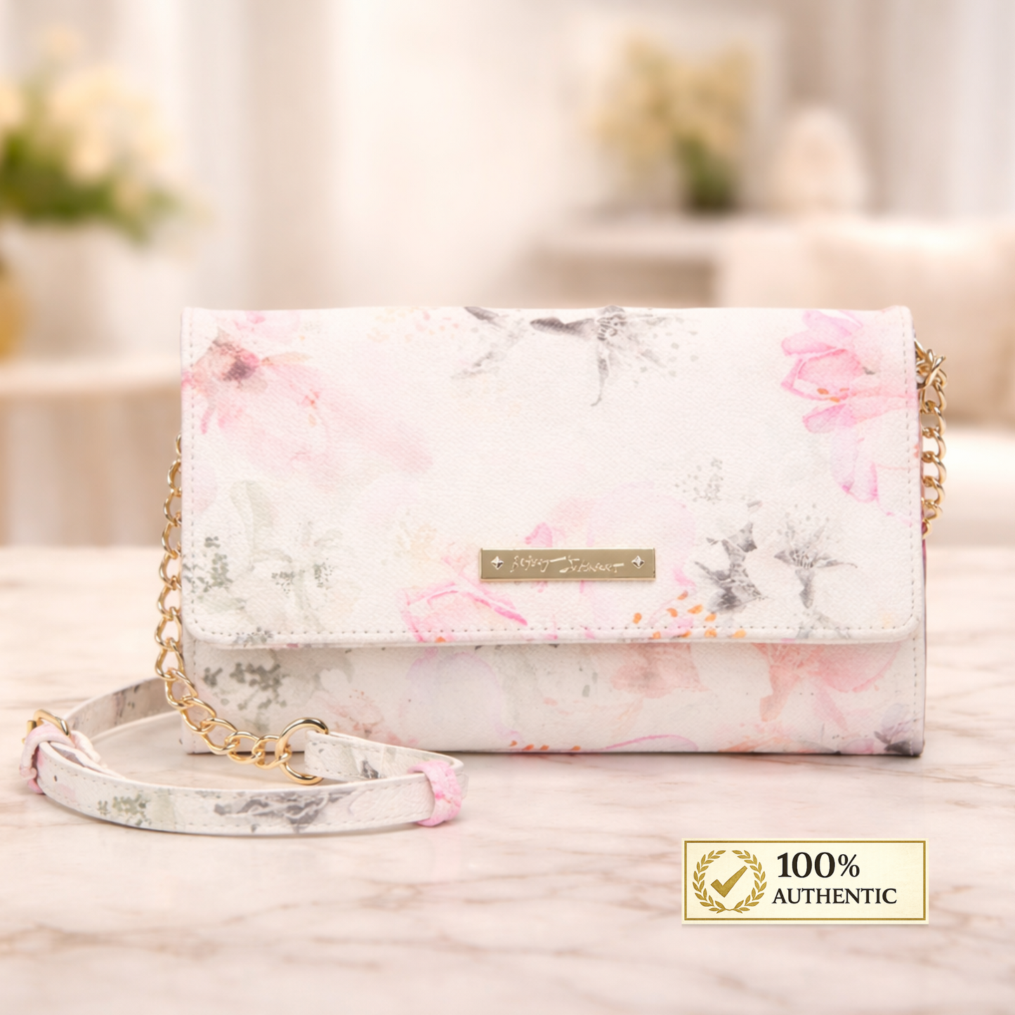 Betsey Johnson Sam Floral Crossbody Bag Cherry/White One Size