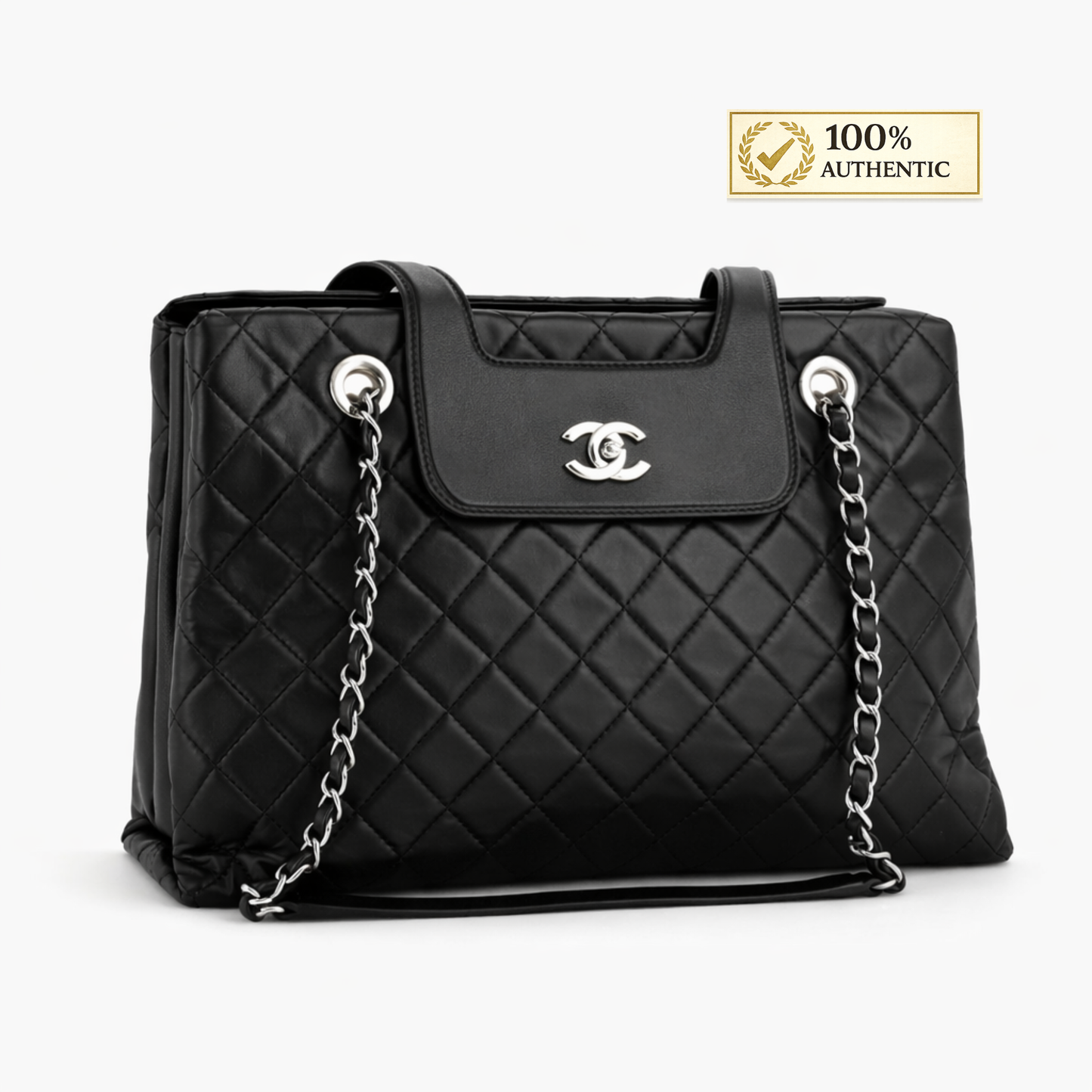 Chanel 3 Accordion Shopping Tote Quilted Lambskin