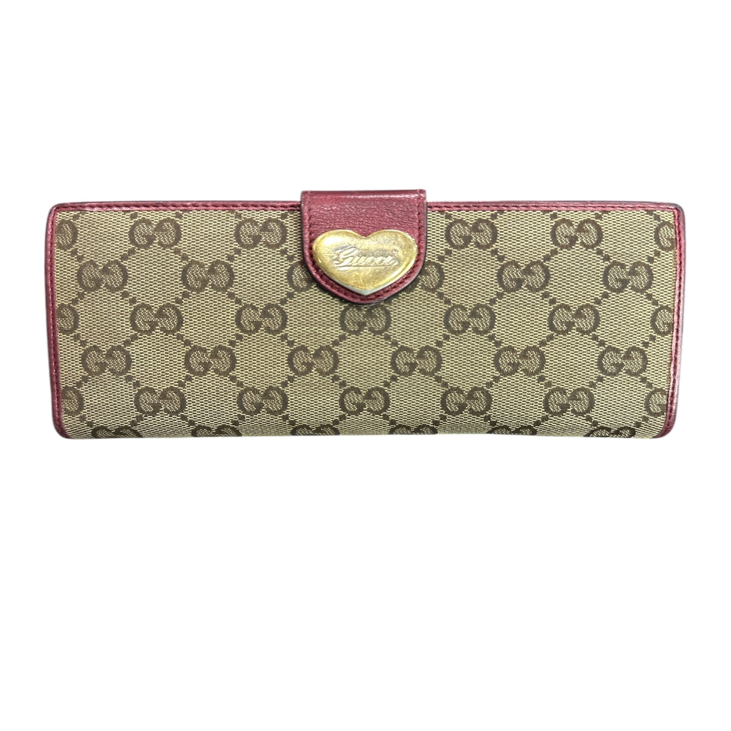 Gucci GG Heart Clasp Canvas Continental Wallet - Clairely Amazing