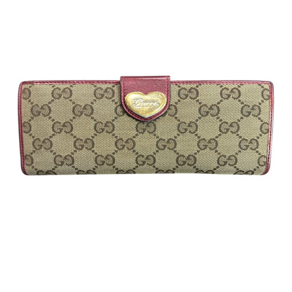 Gucci GG Heart Clasp Canvas Continental Wallet - Clairely Amazing