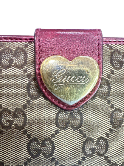 Gucci GG Heart Clasp Canvas Continental Wallet - Clairely Amazing