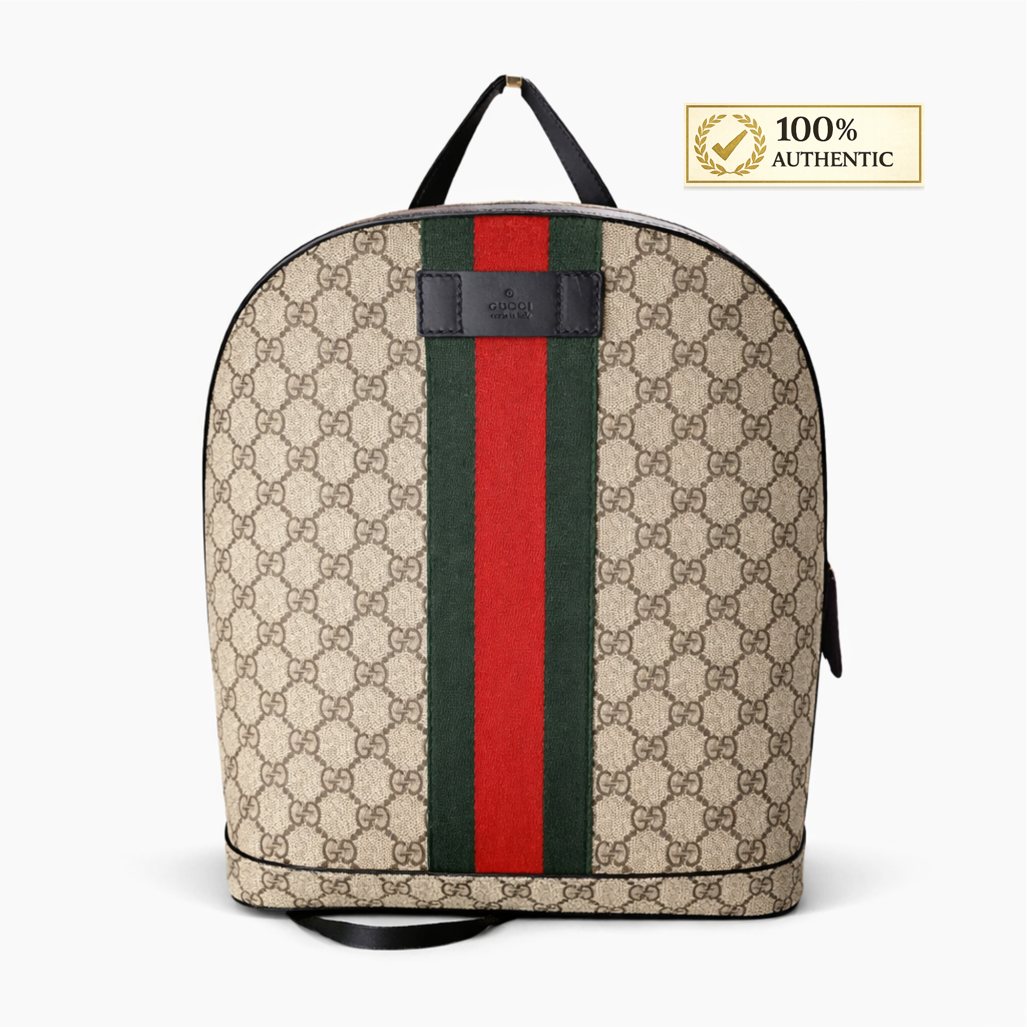 NEW Gucci Web Backpack GG coated Canvas Medium