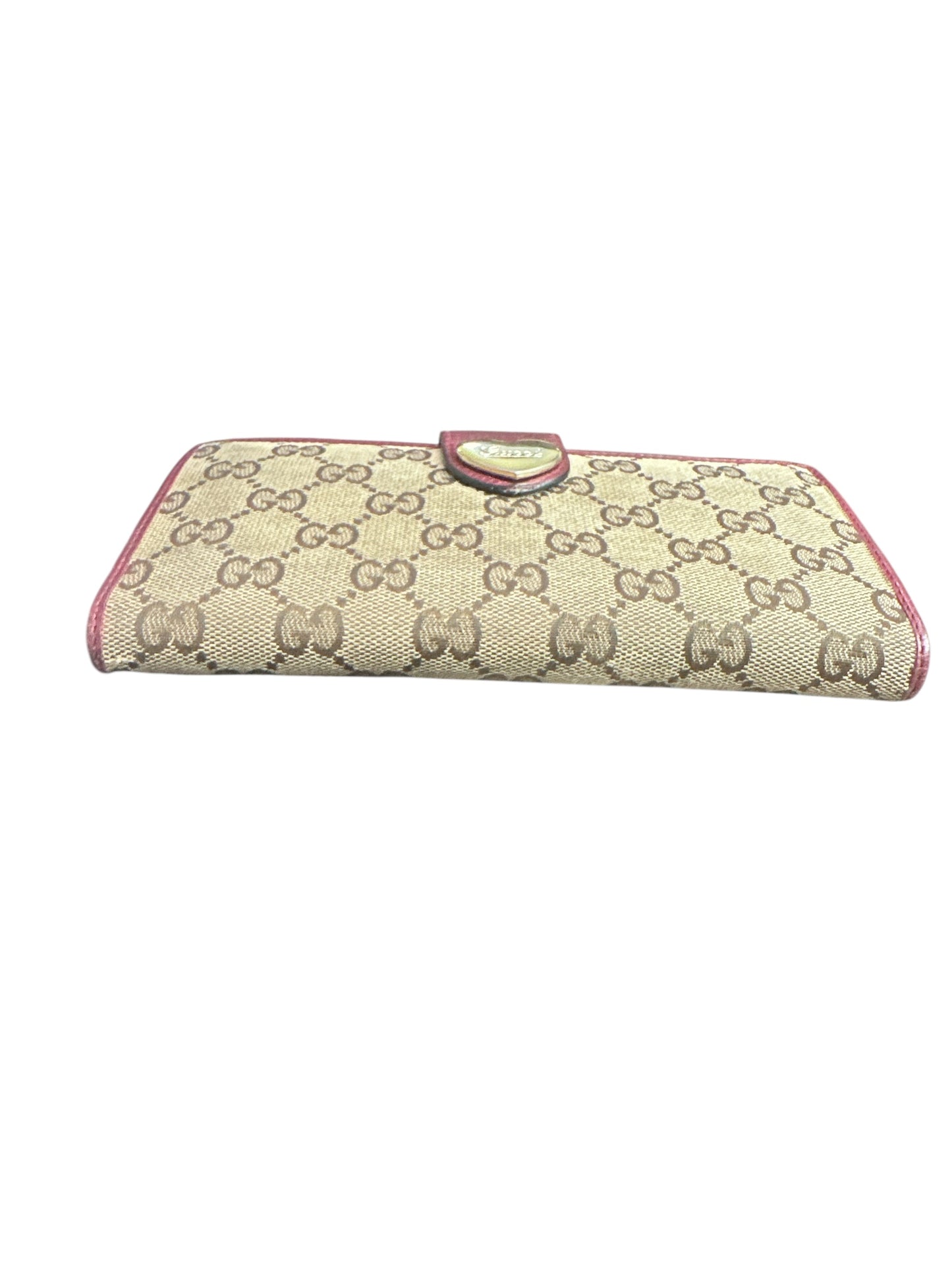 Gucci GG Heart Clasp Canvas Continental Wallet - Clairely Amazing