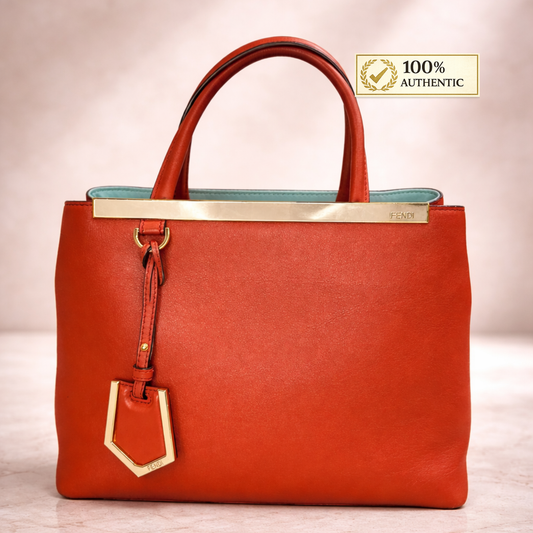 Fendi Red Leather Mini 2jours Tote