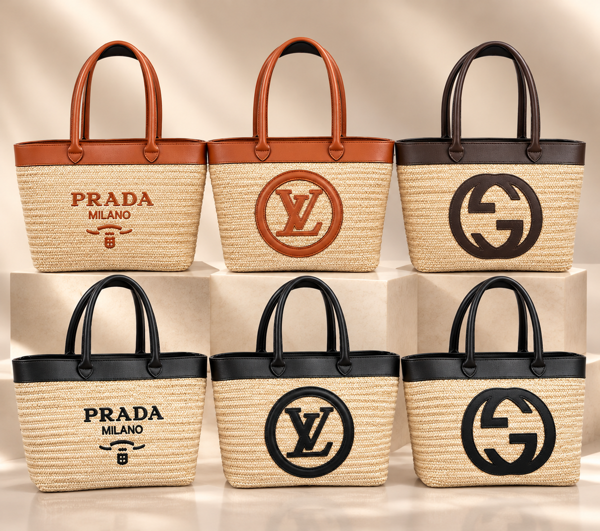 👑Fashion Designer-Inspired Woven Straw Tote Bag | Multiple Styles