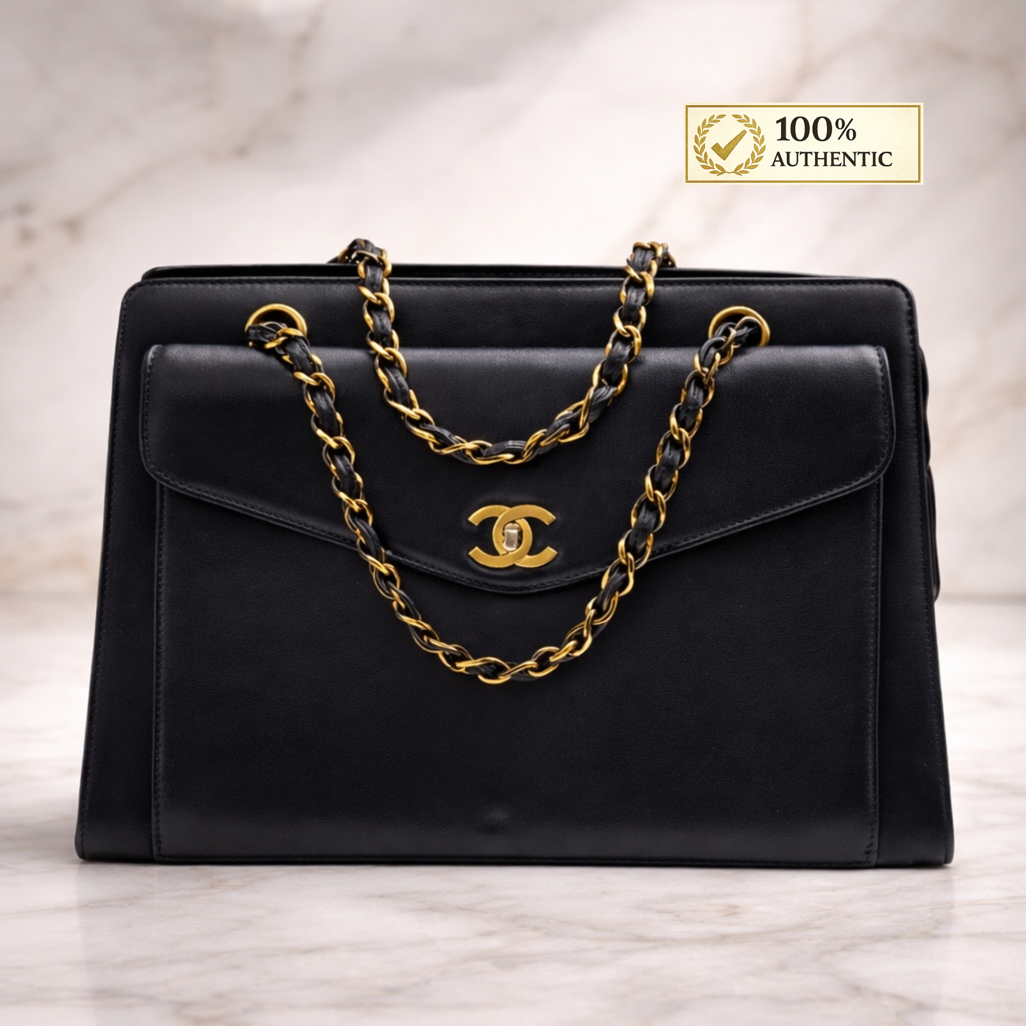 Chanel  Caviar CC Shopper Tote Black