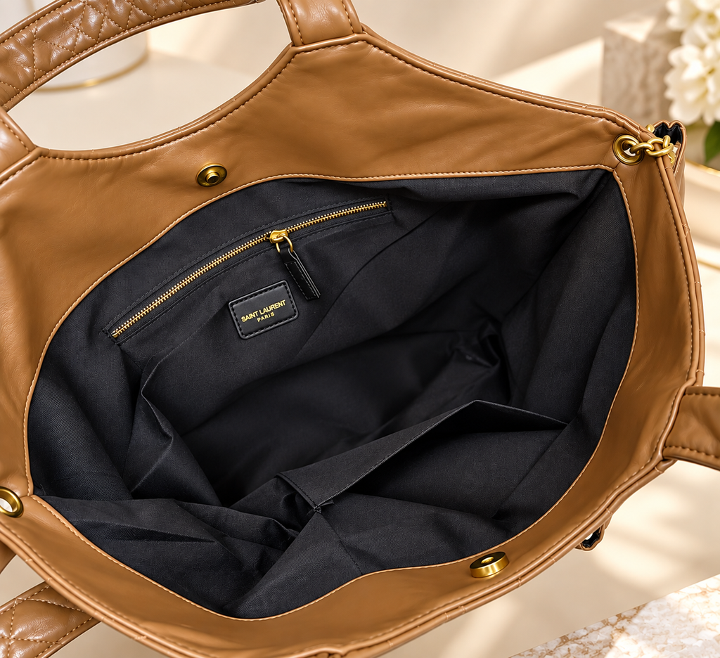 👑 Fashion Quilted Tote Bag with Matching Pouch | Multiple Colors
