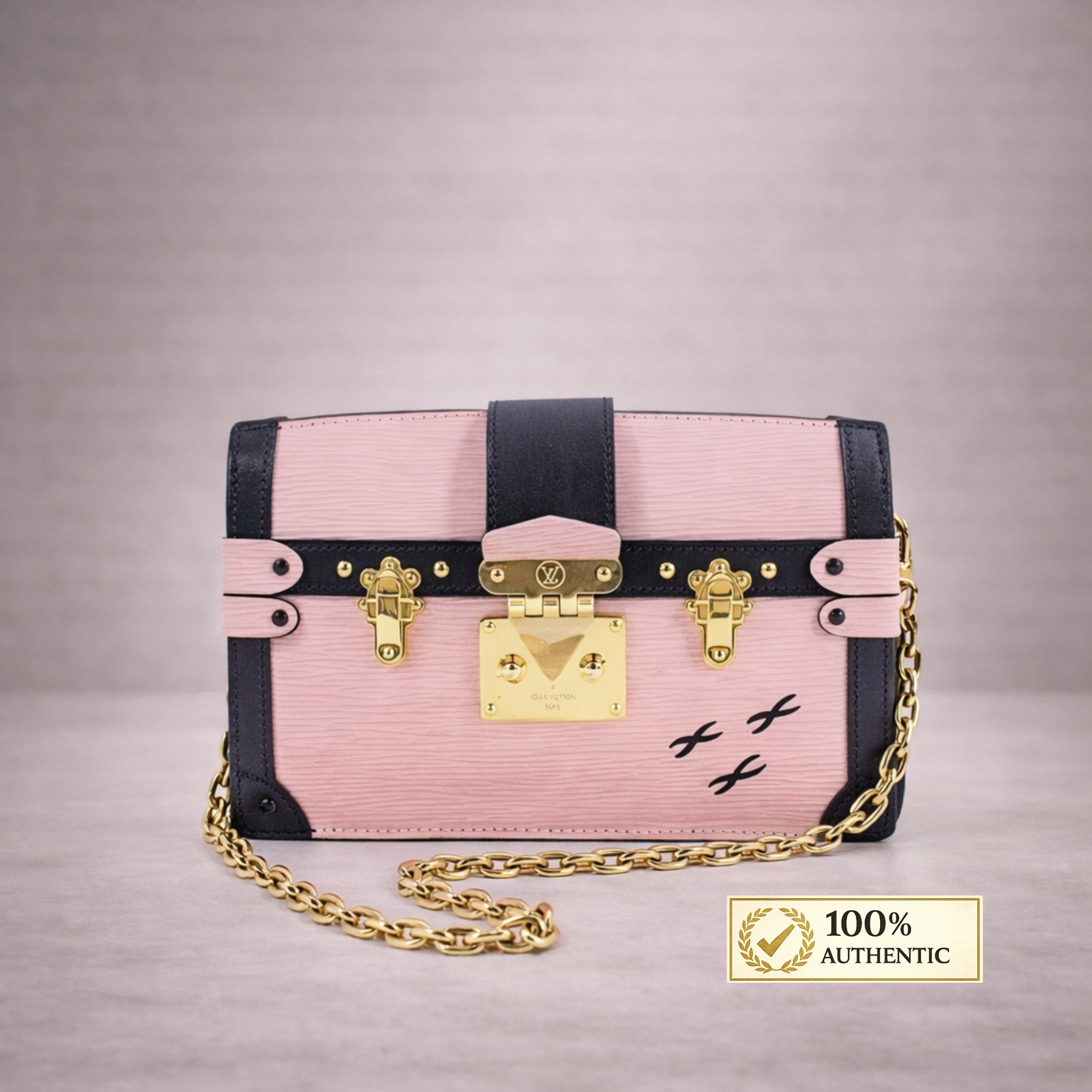 Louis Vuitton Epi Trunk Clutch Pink