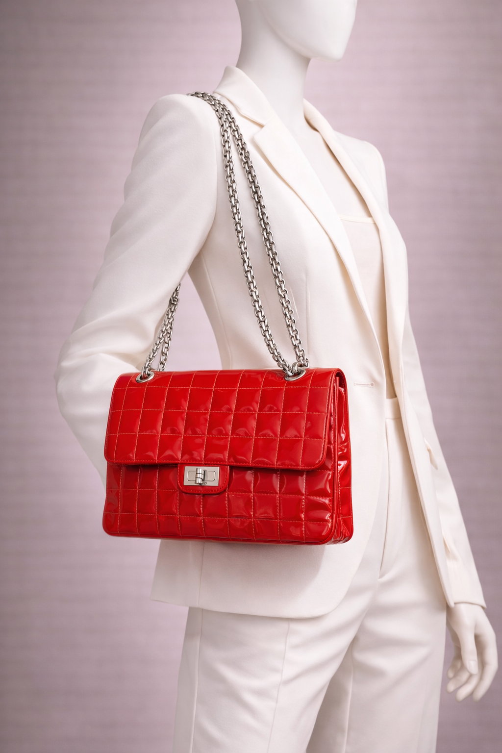 Chanel Red Patent Leather 2.55 Bag
