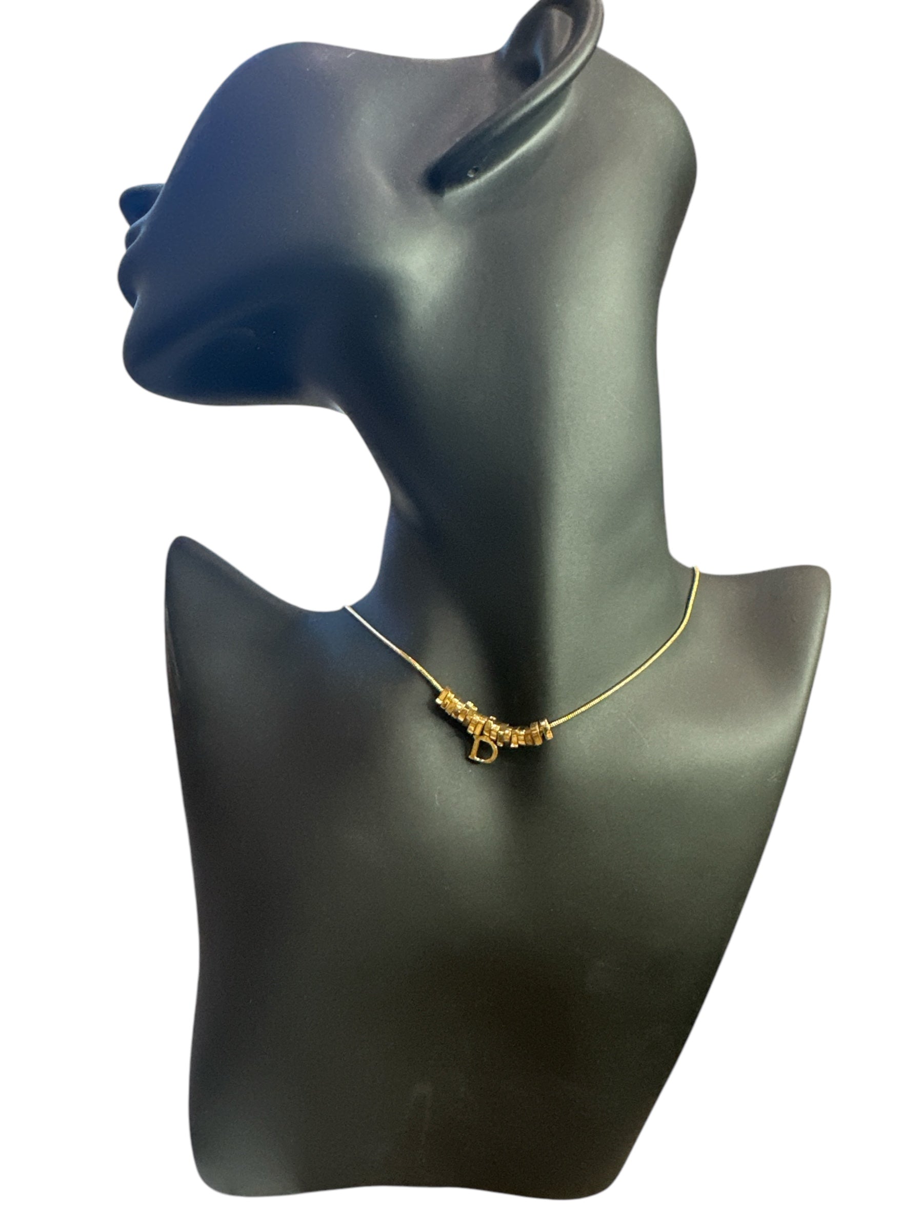 Christian Dior "D" Gold Necklace - Clairely Amazing