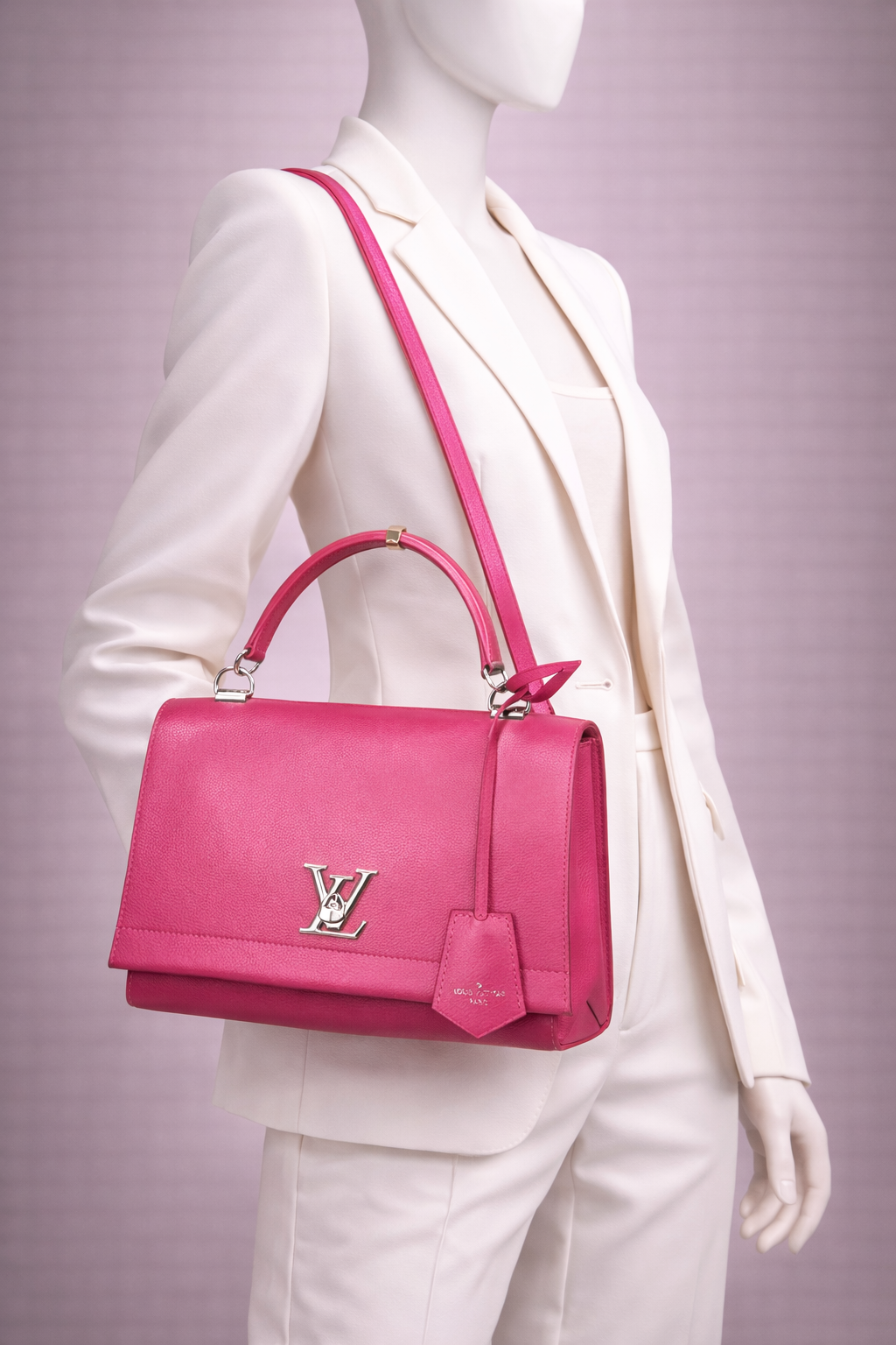 LOUIS VUITTON Dahlia Calfskin Leather Lockme II