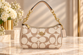 👑 Monogram Fashion Signature Print Shoulder Bag | Khaki, Pink & Black