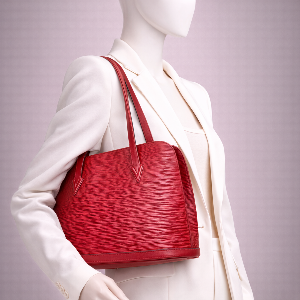 Red Epi Leather Shoulder Bag