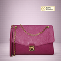 Embossed Leather Chain Shoulder Bag