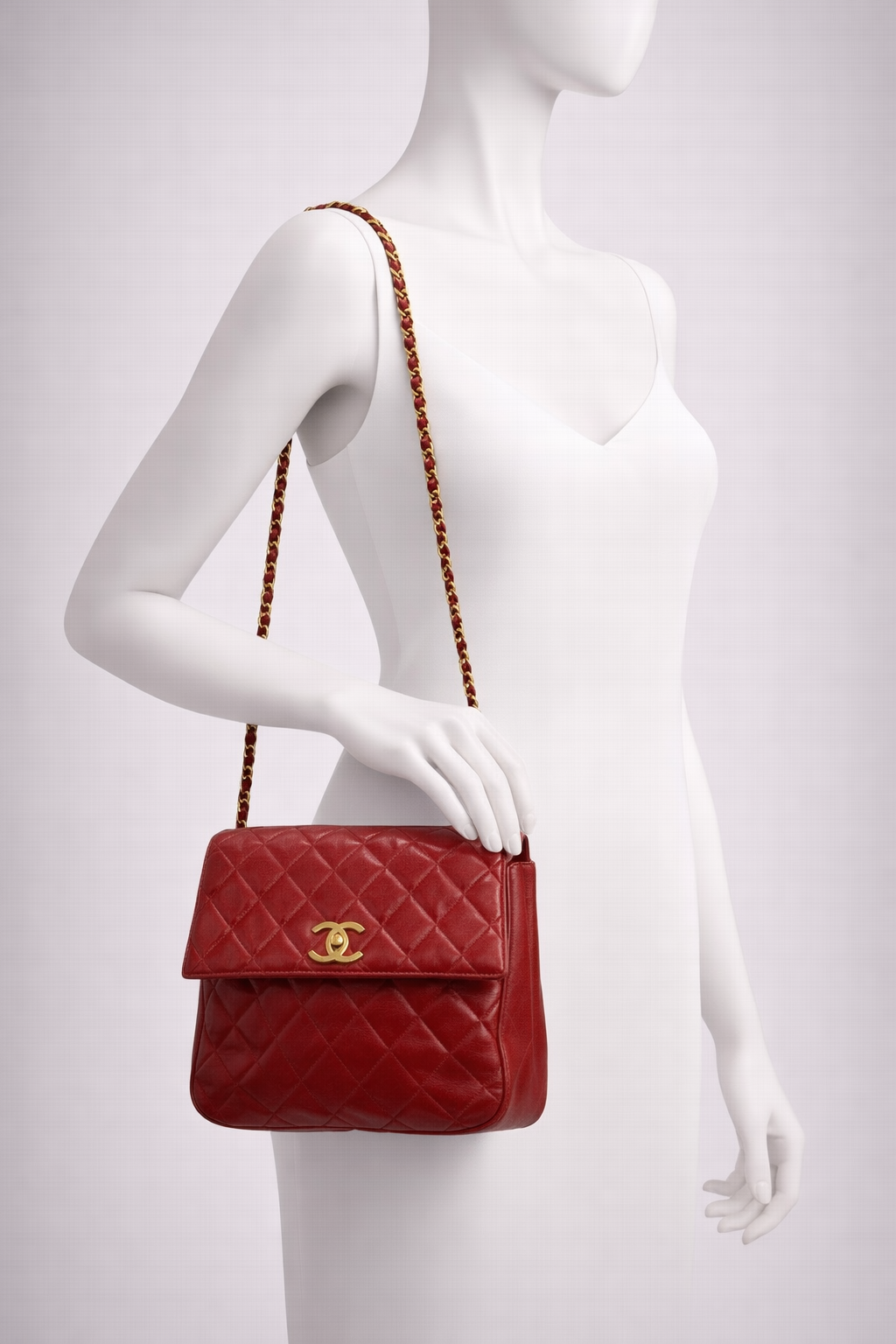 Chanel Red Quilted Flap