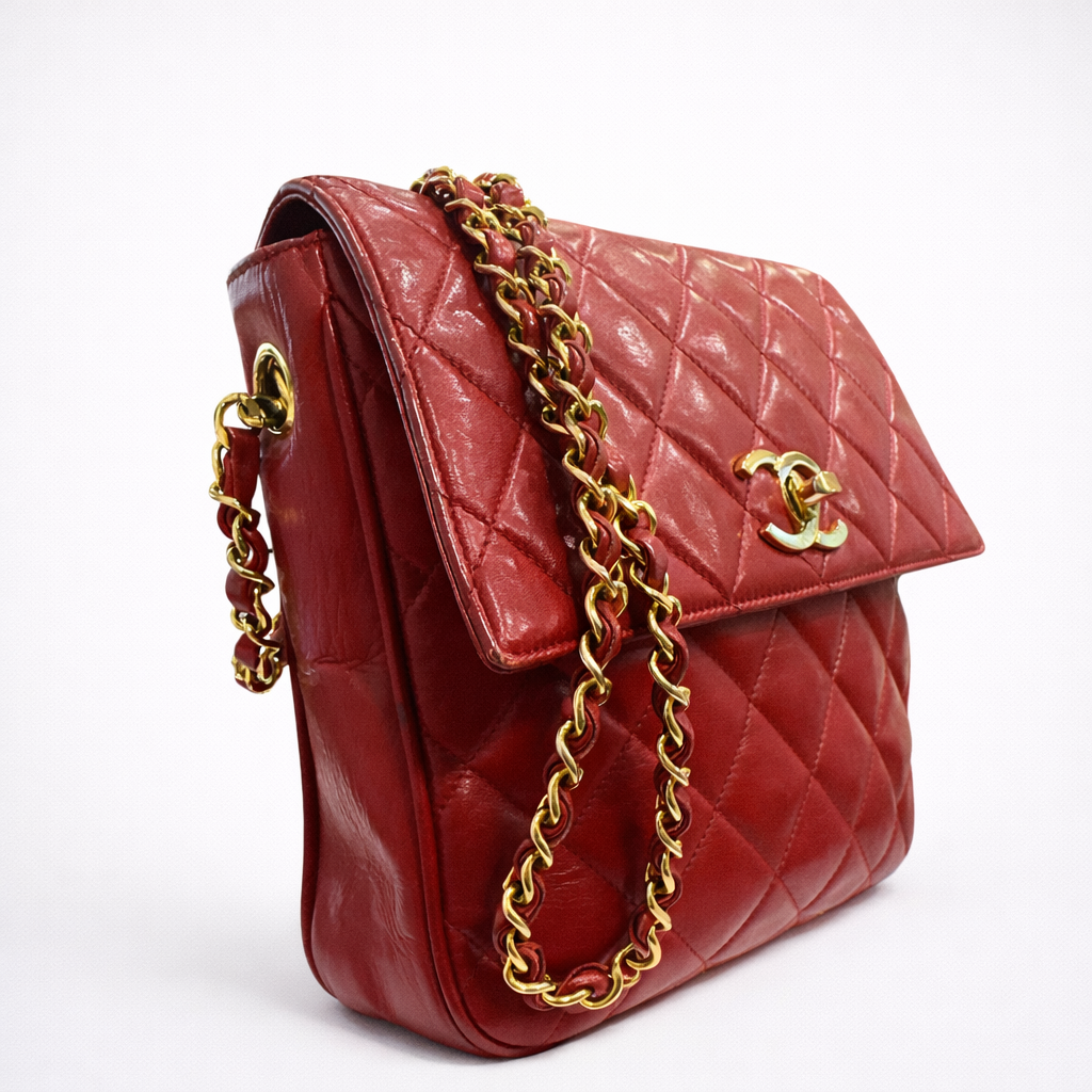 Chanel Red Quilted Flap