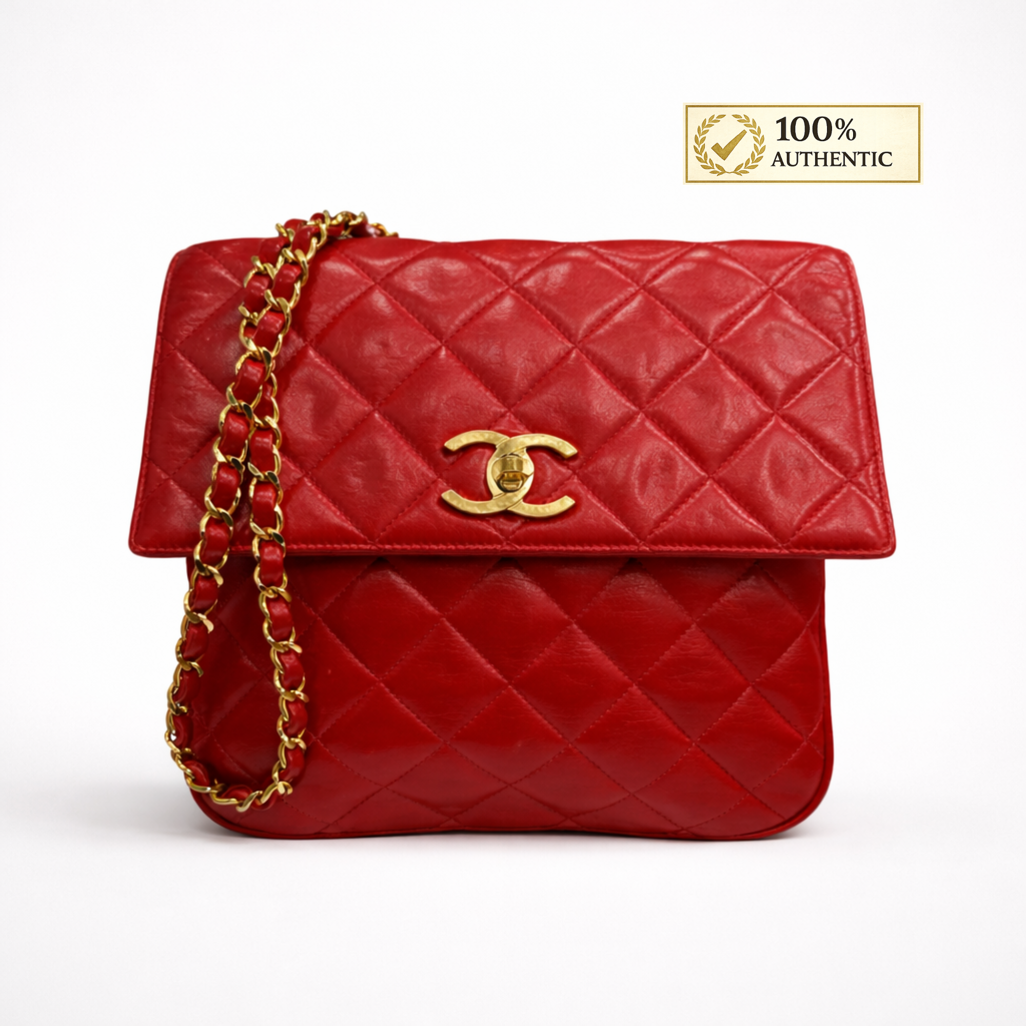 Chanel Red Quilted Flap