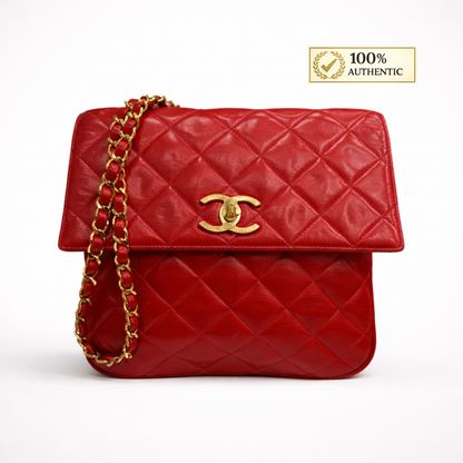 Chanel Red Quilted Flap
