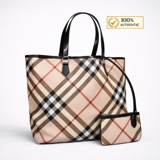 Burberry Check Pattern Tote