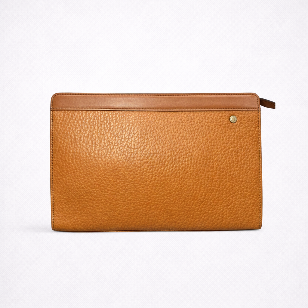 Burberry Cognac Leather Clutch