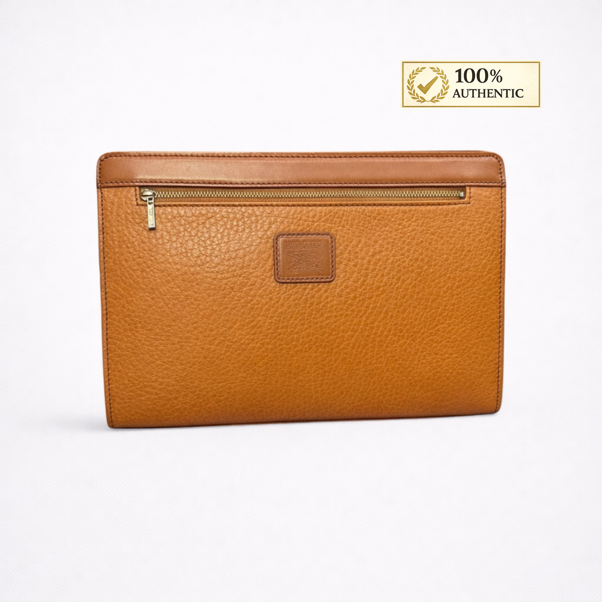 Burberry Cognac Leather Clutch