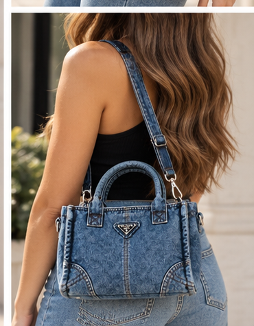 👑 GWP Prada Denim Tote Bag | 3 Colors | Detachable Shoulder Strap