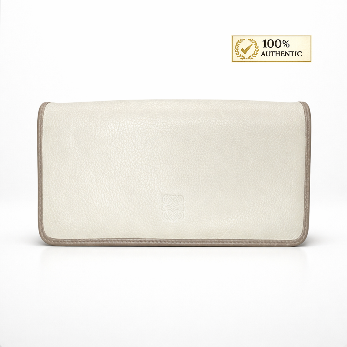 Authentic Loewe Continental Leather Wallet – Beige/Brown