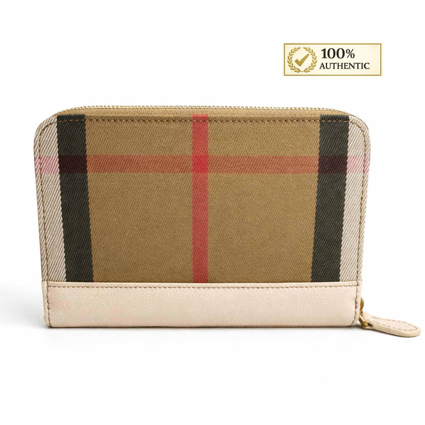 Burberry Large Check Zip Wallet – Brand New