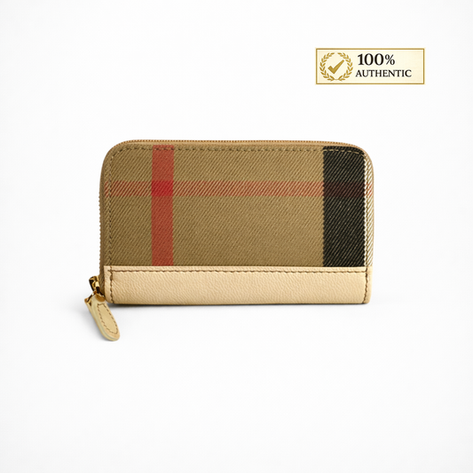 Burberry Pale Cameo Zip Around Compact Wallet