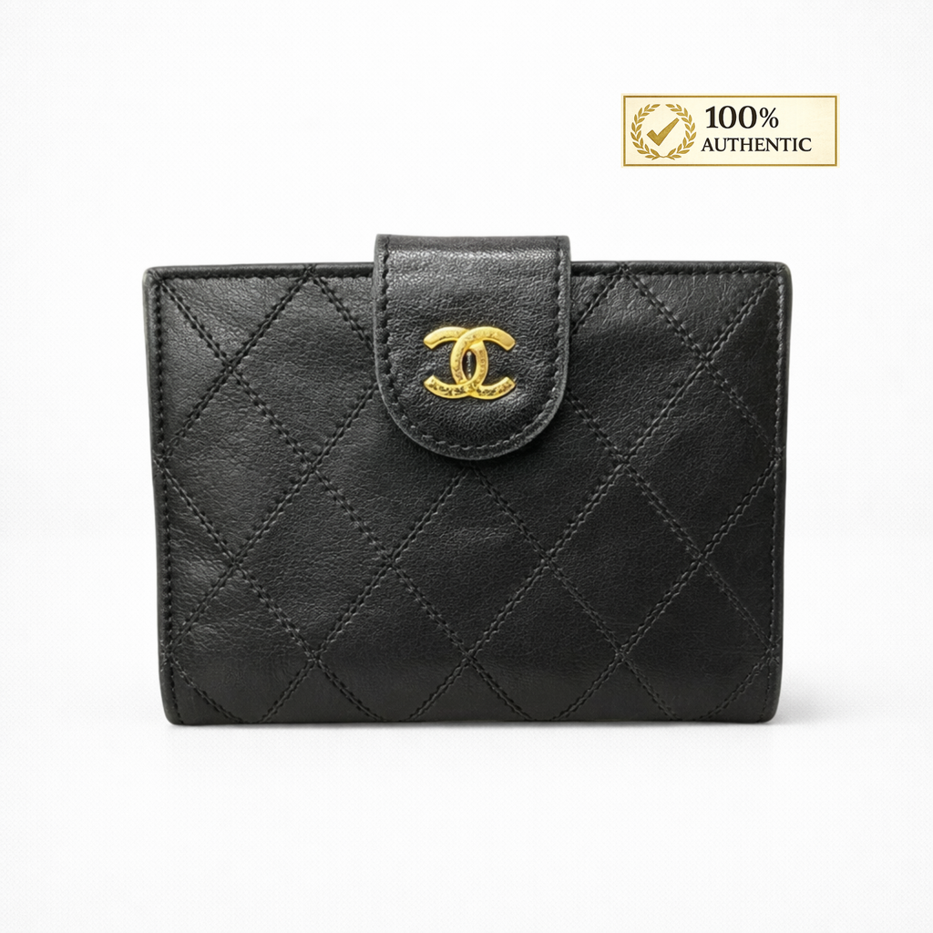 Chanel Wild Stitch Lambskin Compact Wallet – Authentic Vintage