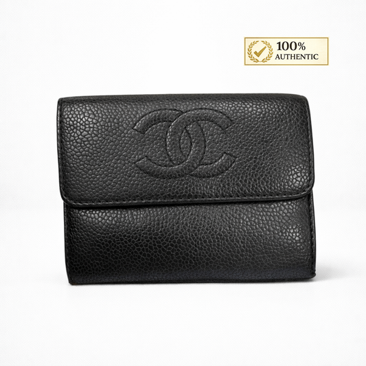 Chanel Black Caviar Leather Wallet