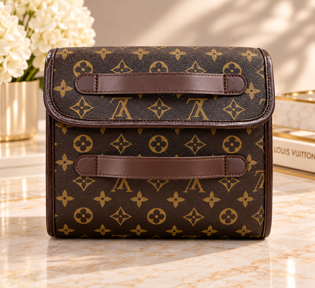 Fashion Monogram Hanging Travel Organizer – Brown