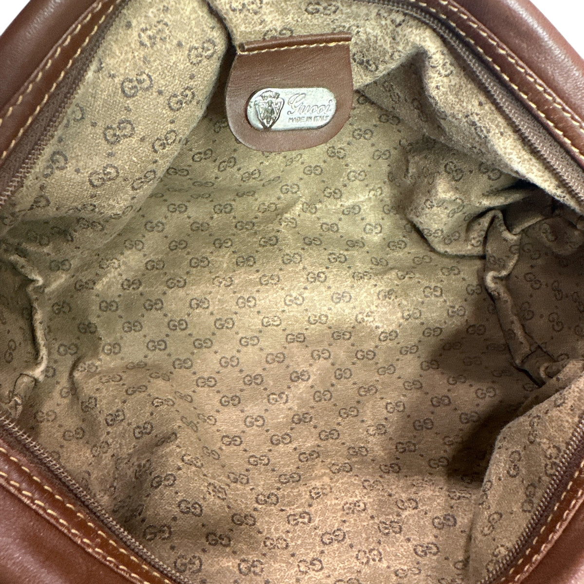 Gucci Vintage GG Logo Brown Pouch RARE - Clairely Amazing