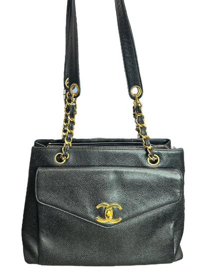 Chanel  Caviar CC Shopper Tote - Clairely Amazing
