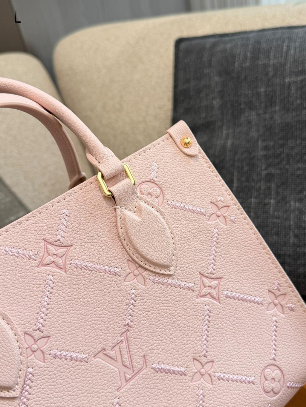 Fashion Monogram Embossed Pink Handbag | Two Styles