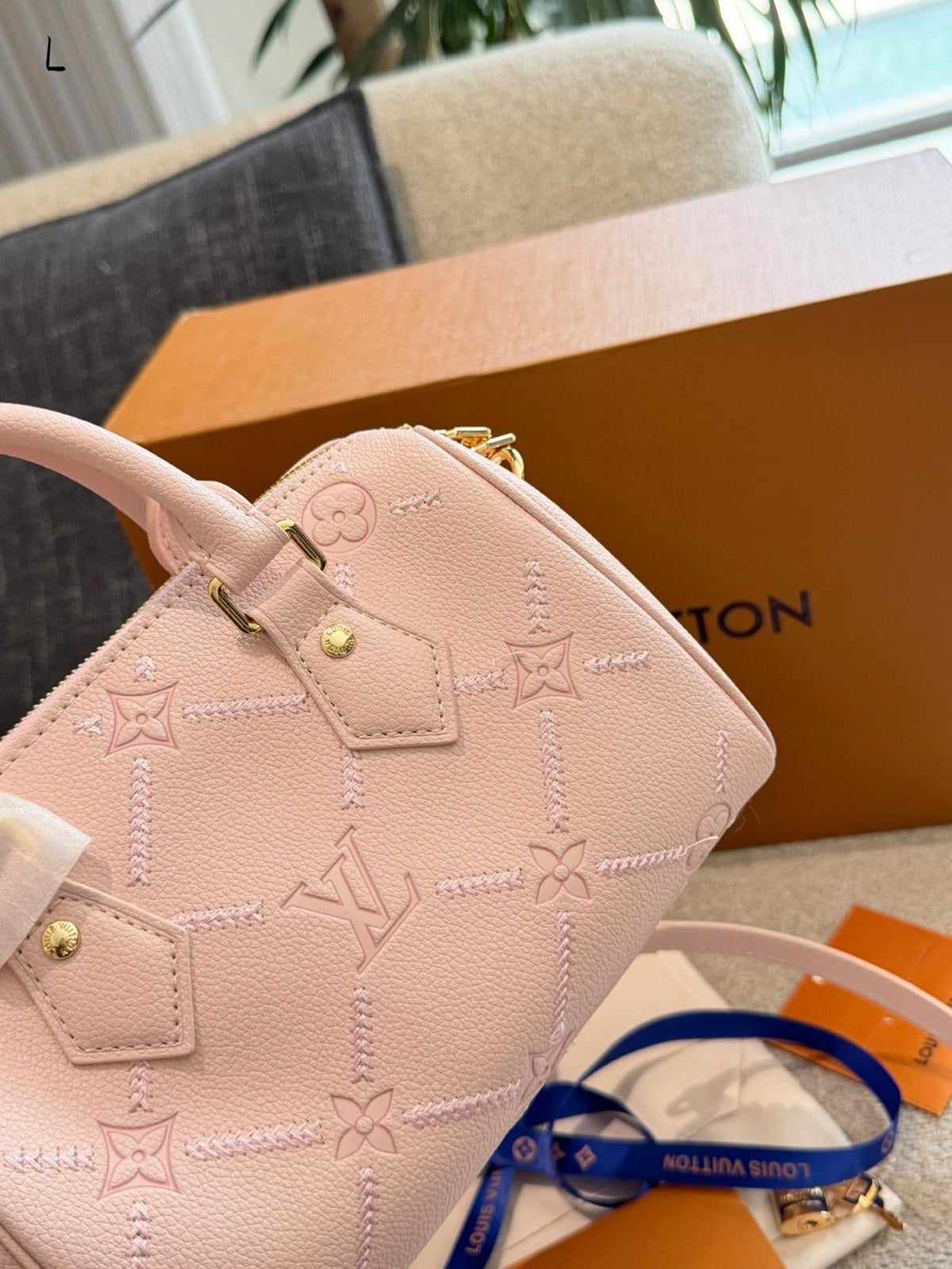 Fashion Monogram Embossed Pink Handbag | Two Styles