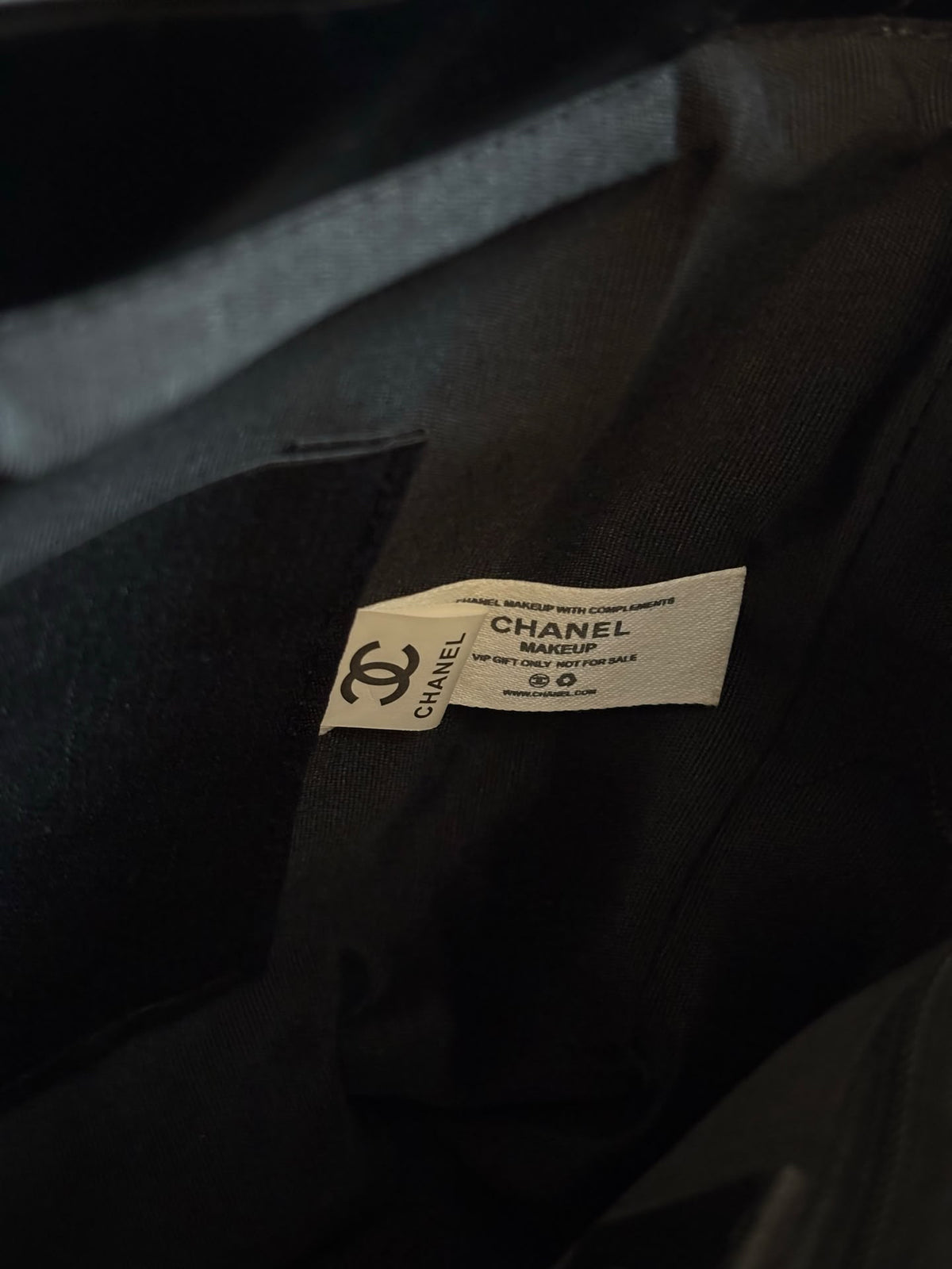 Chanel-Style GWP Black Quilted Tote Bag | White CC Logo