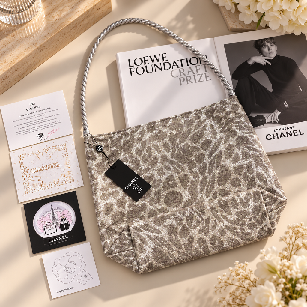 Chanel-Style GWP Leopard Print Shoulder Bag | Two Sizes