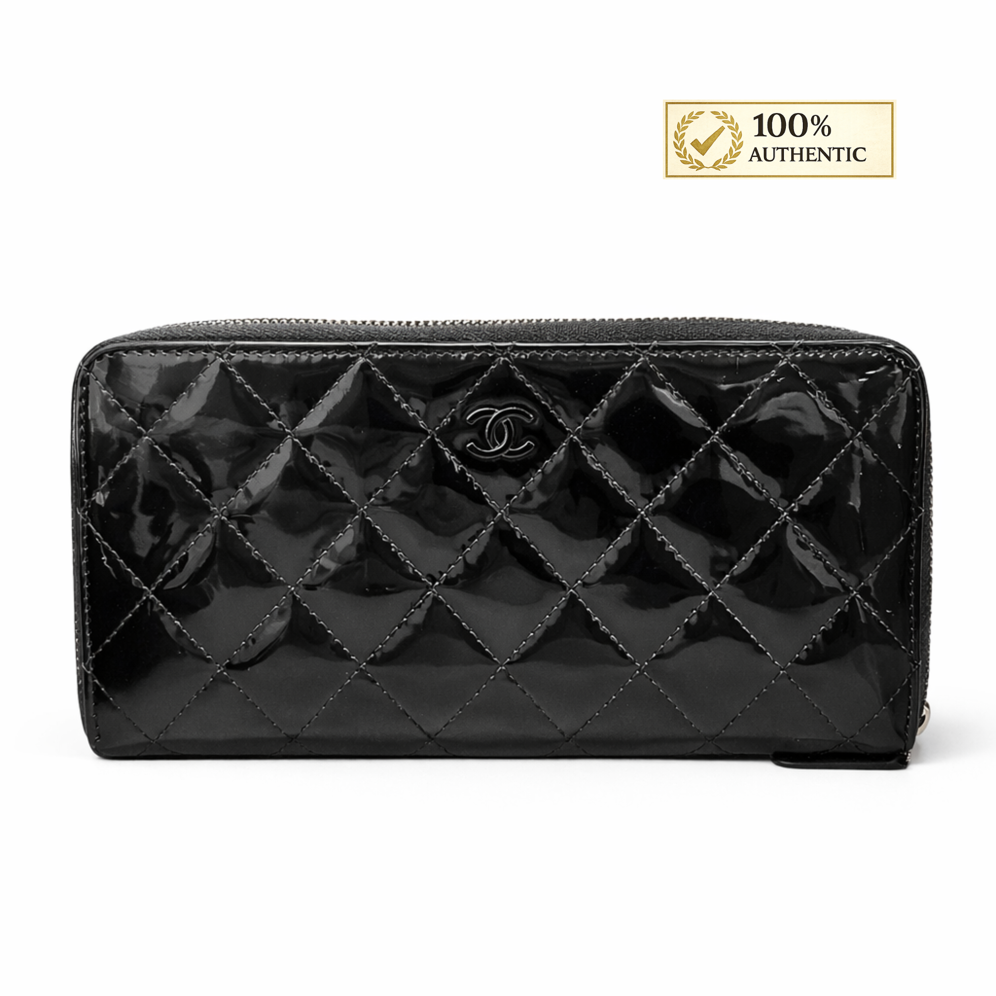 Chanel Patent Quilted Wallet