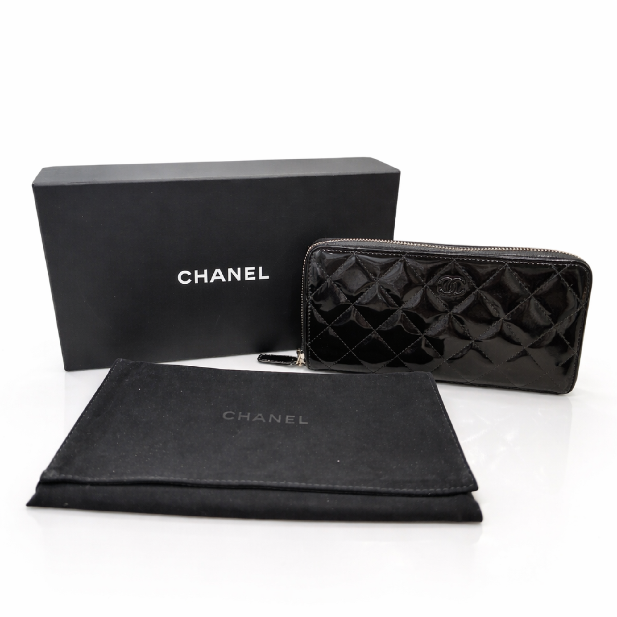 Chanel Patent Quilted Wallet