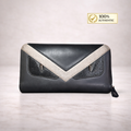 Authentic Pre-Owned Fendi Monster Zip Around Wallet – Black & Ivory