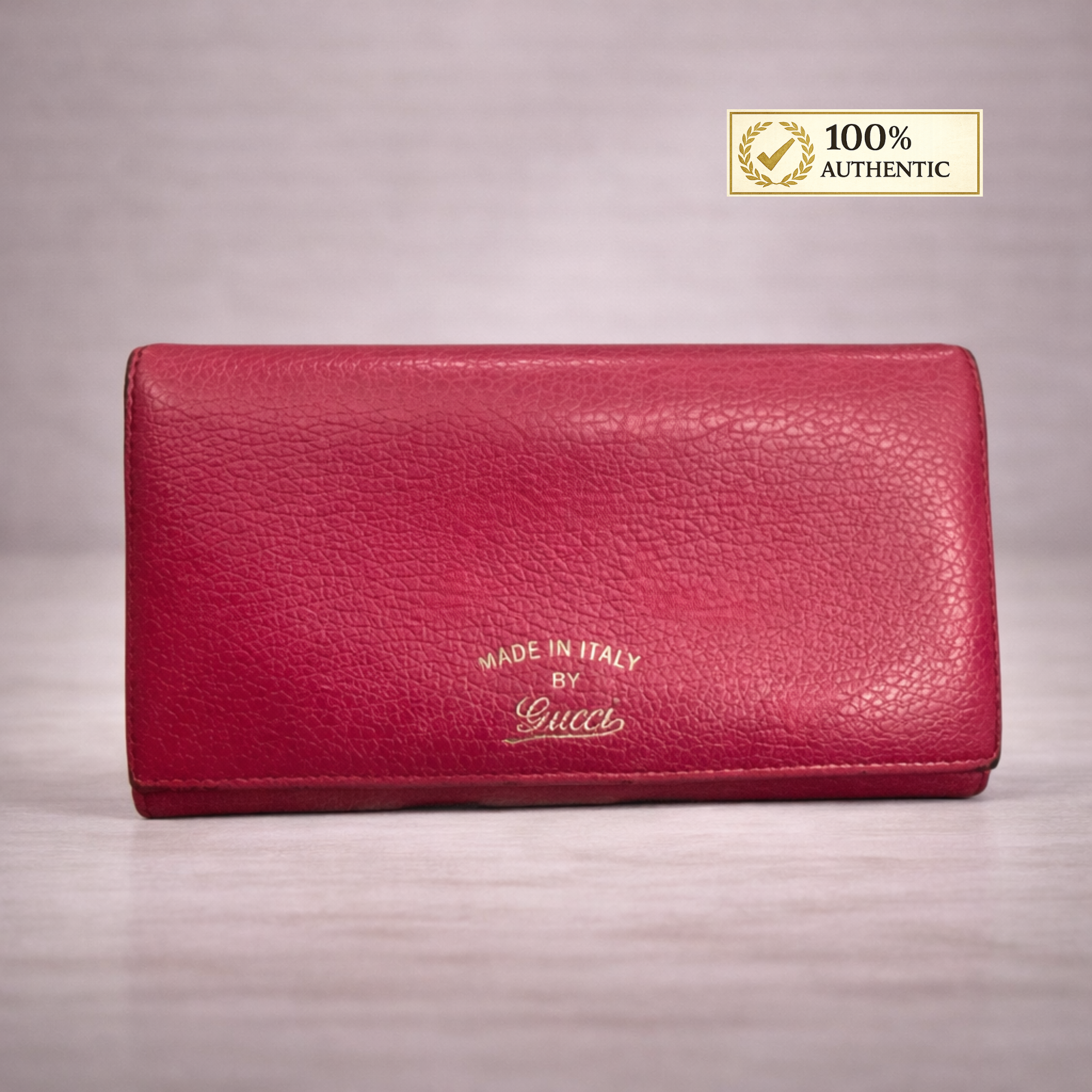 Authentic Pre-Owned Gucci Pebbled Calfskin Swing Continental Wallet – Fuchsia
