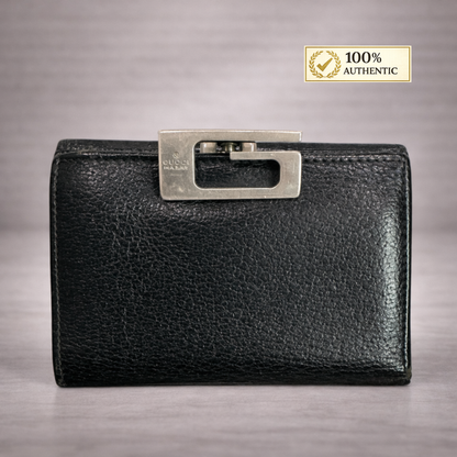 GUCCI G Clip Leather Bi-fold Wallet for Men